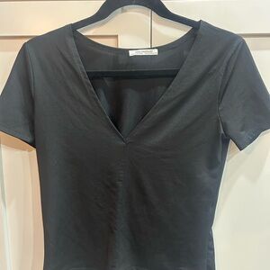 Zara Elegant Black Short Sleeve Top